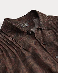 Paisley Silk Tie-Back Blouse