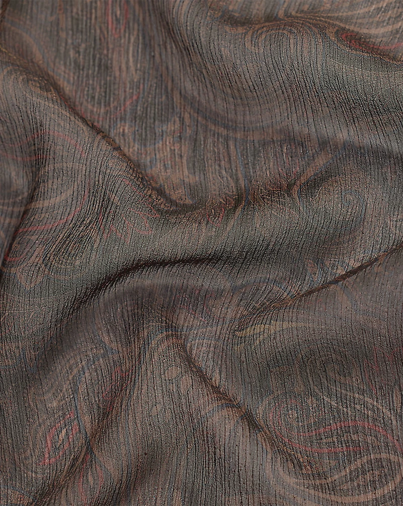 Paisley Silk Tie-Back Blouse