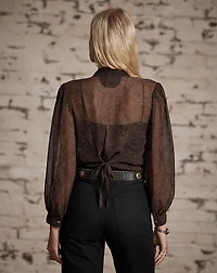 Paisley Silk Tie-Back Blouse
