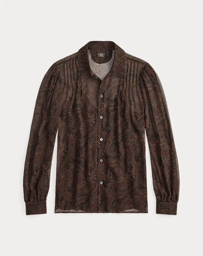 Paisley Silk Tie-Back Blouse