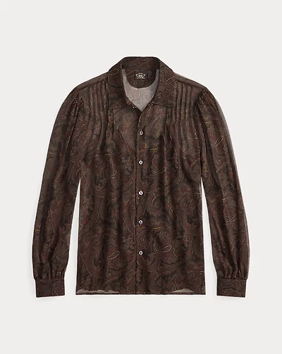 Paisley Silk Tie-Back Blouse