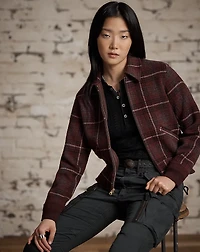 Plaid Wool Sweater Jacket
