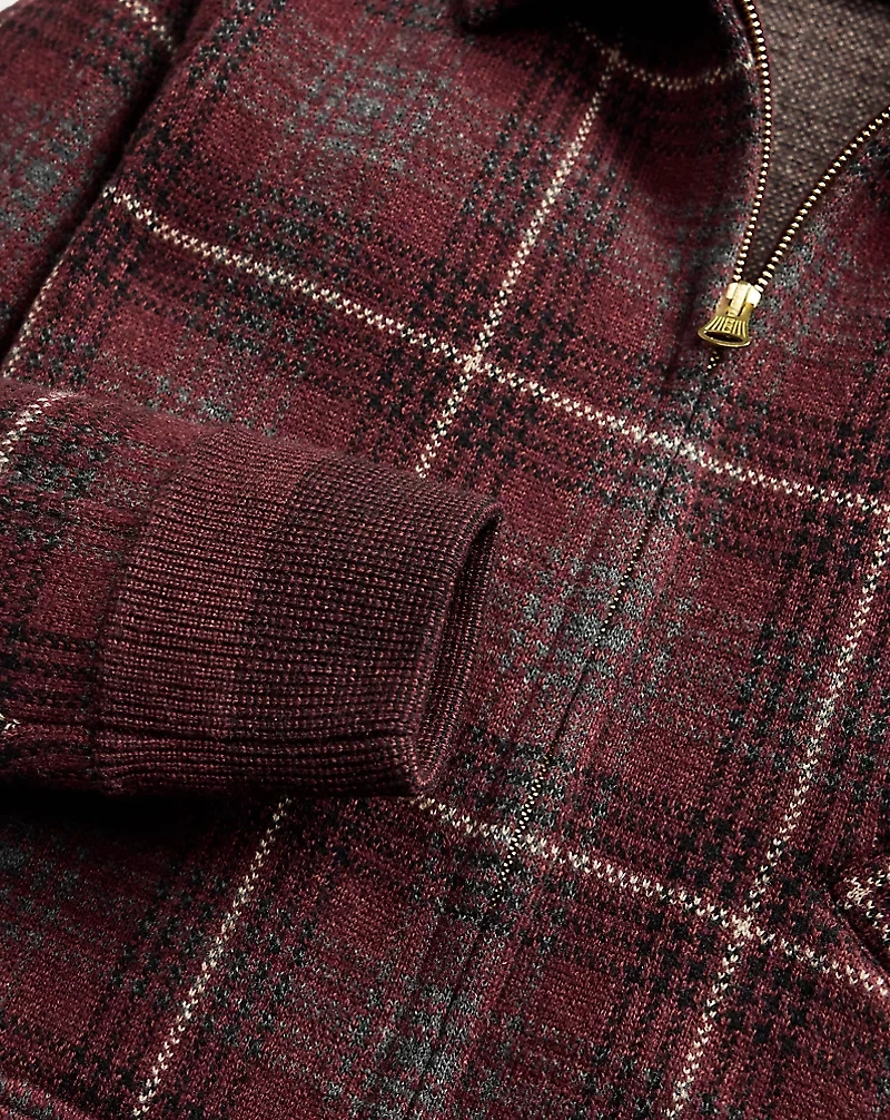 Plaid Wool Sweater Jacket