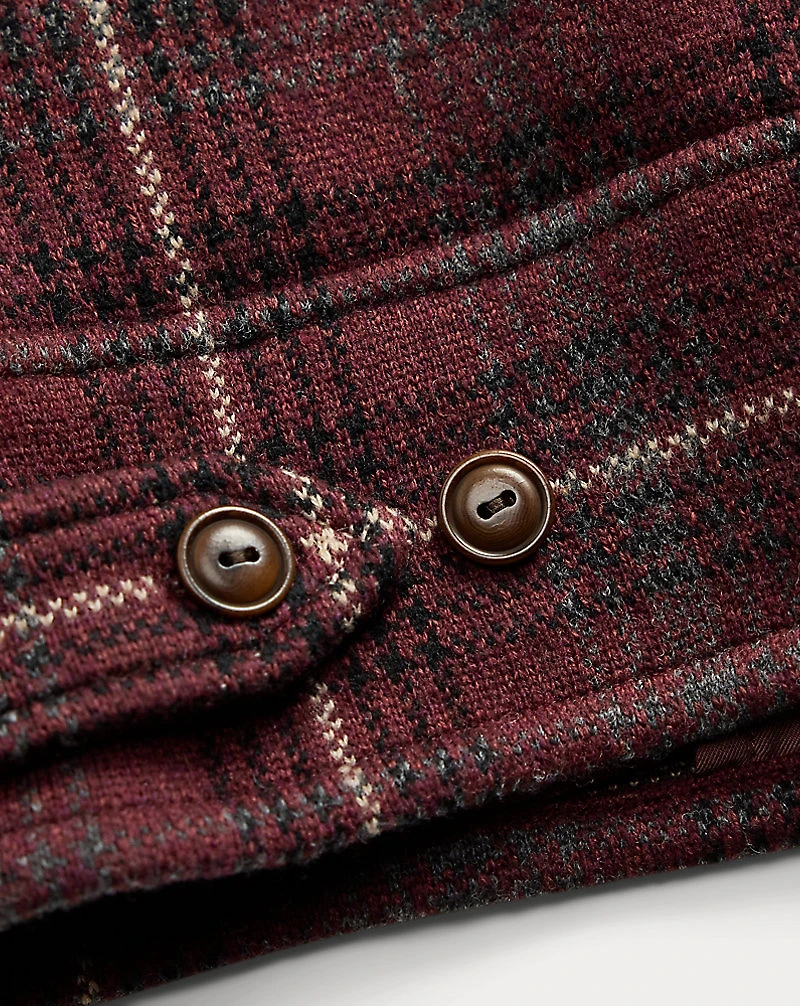 Plaid Wool Sweater Jacket