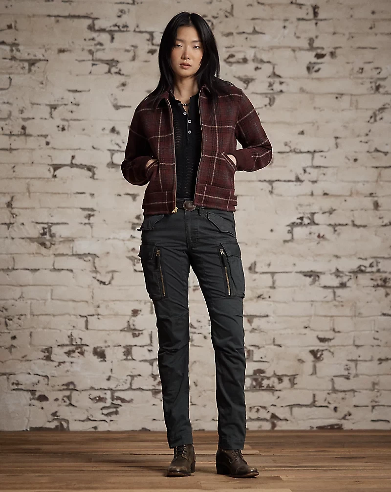 Plaid Wool Sweater Jacket