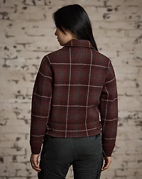Plaid Wool Sweater Jacket
