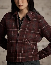 Plaid Wool Sweater Jacket