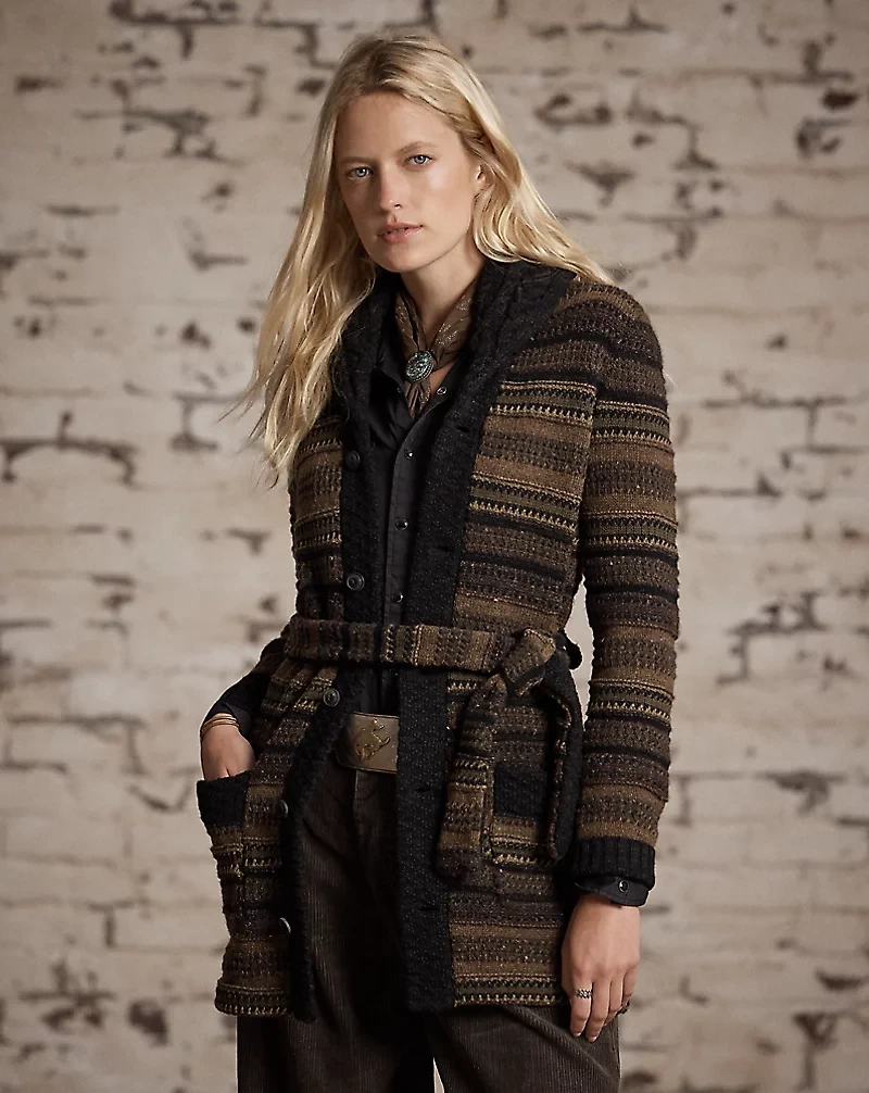 Striped Wool-Blend Cardigan