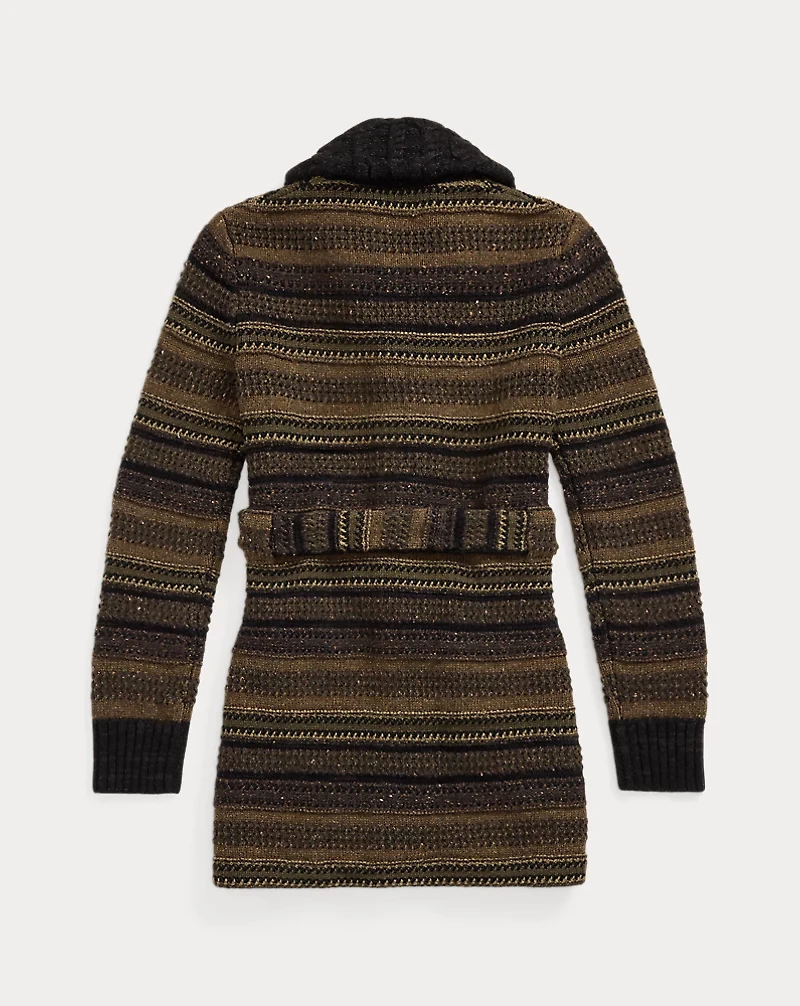 Striped Wool-Blend Cardigan