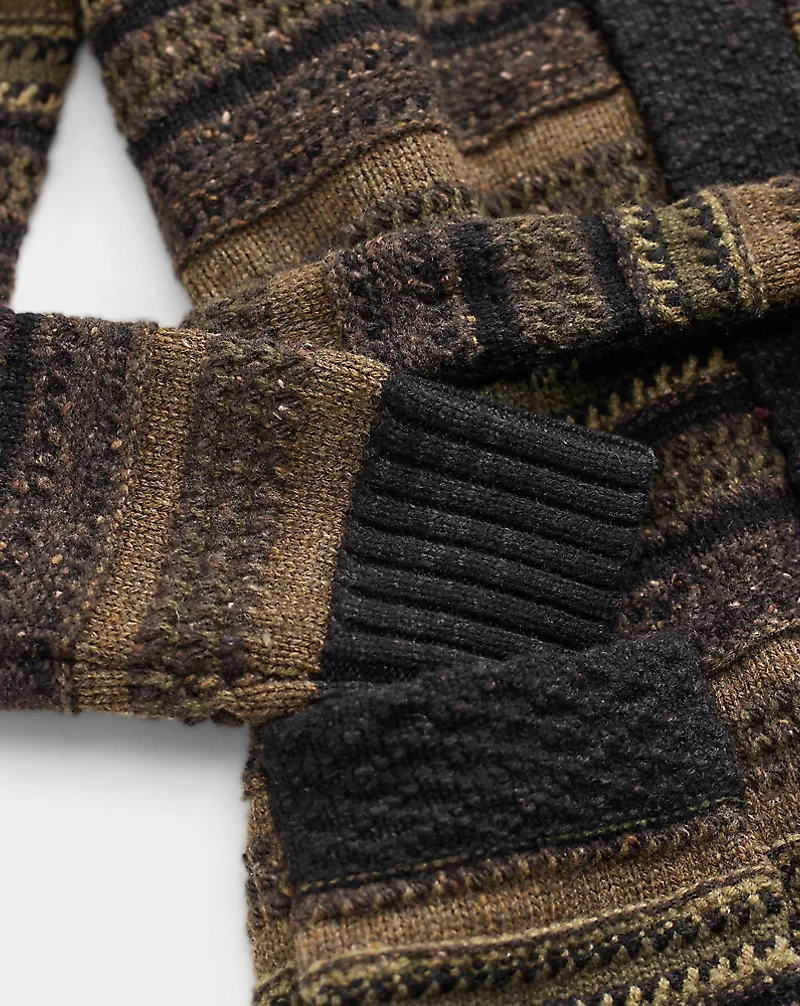 Striped Wool-Blend Cardigan