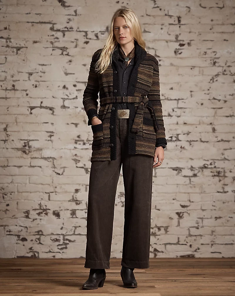 Striped Wool-Blend Cardigan