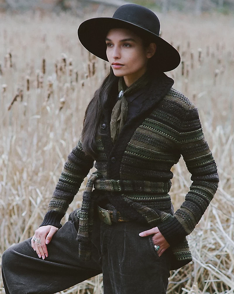 Striped Wool-Blend Cardigan