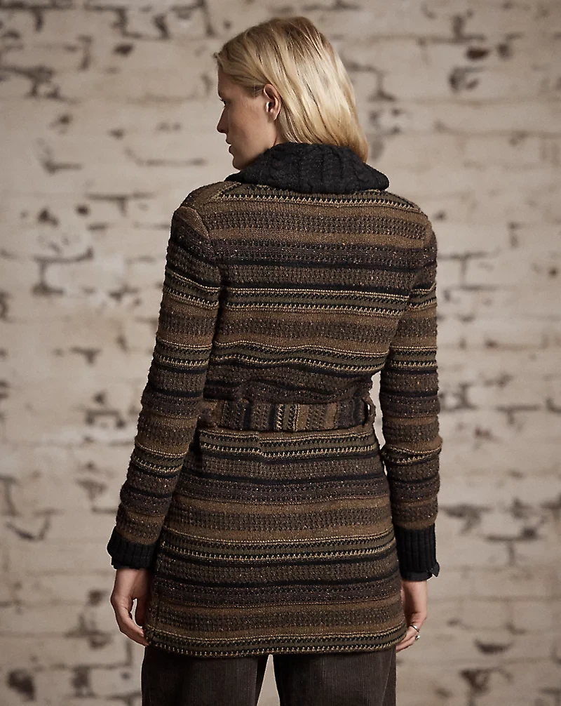 Striped Wool-Blend Cardigan