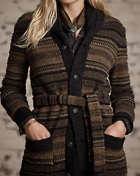 Striped Wool-Blend Cardigan