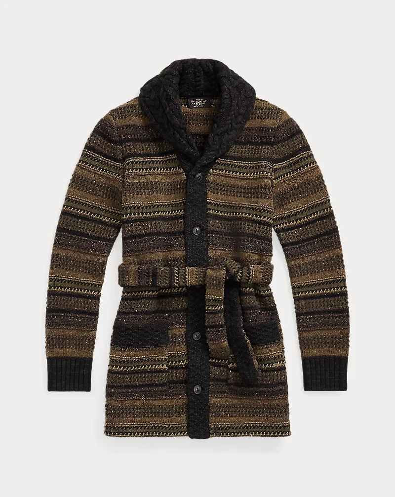 Striped Wool-Blend Cardigan