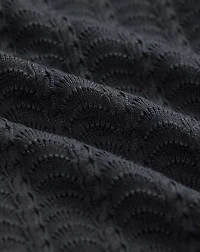 Cotton Pointelle Henley Shirt