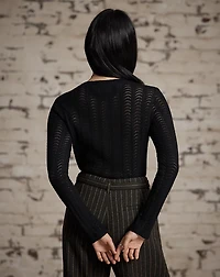 Cotton Pointelle Henley Shirt