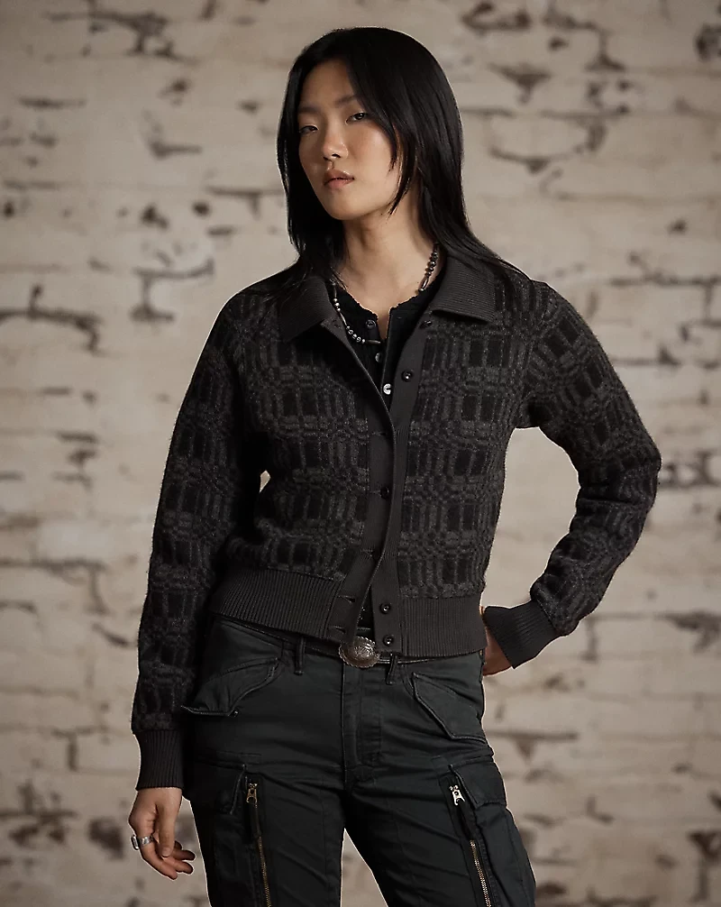 Wool-Blend Jacquard Cardigan