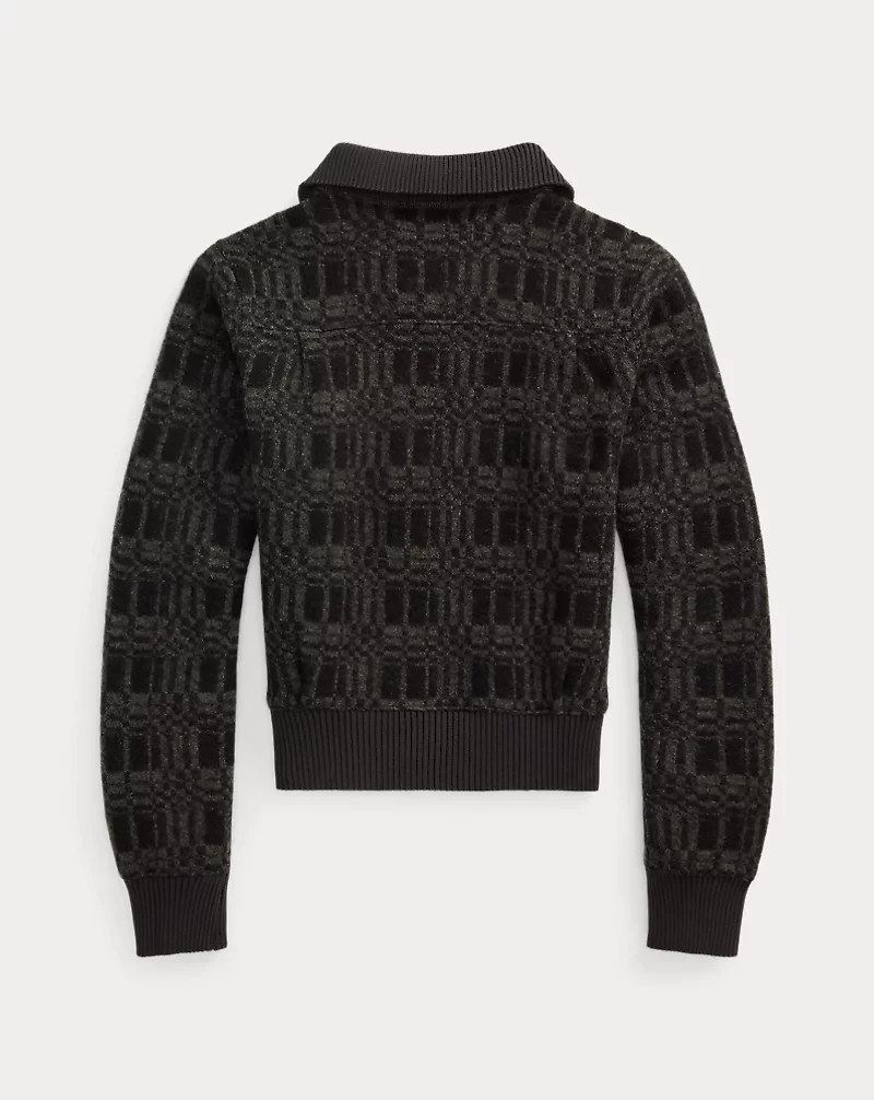 Wool-Blend Jacquard Cardigan