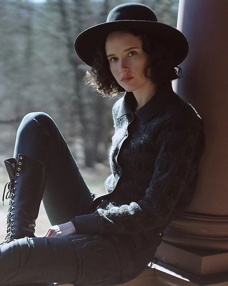 Wool-Blend Jacquard Cardigan