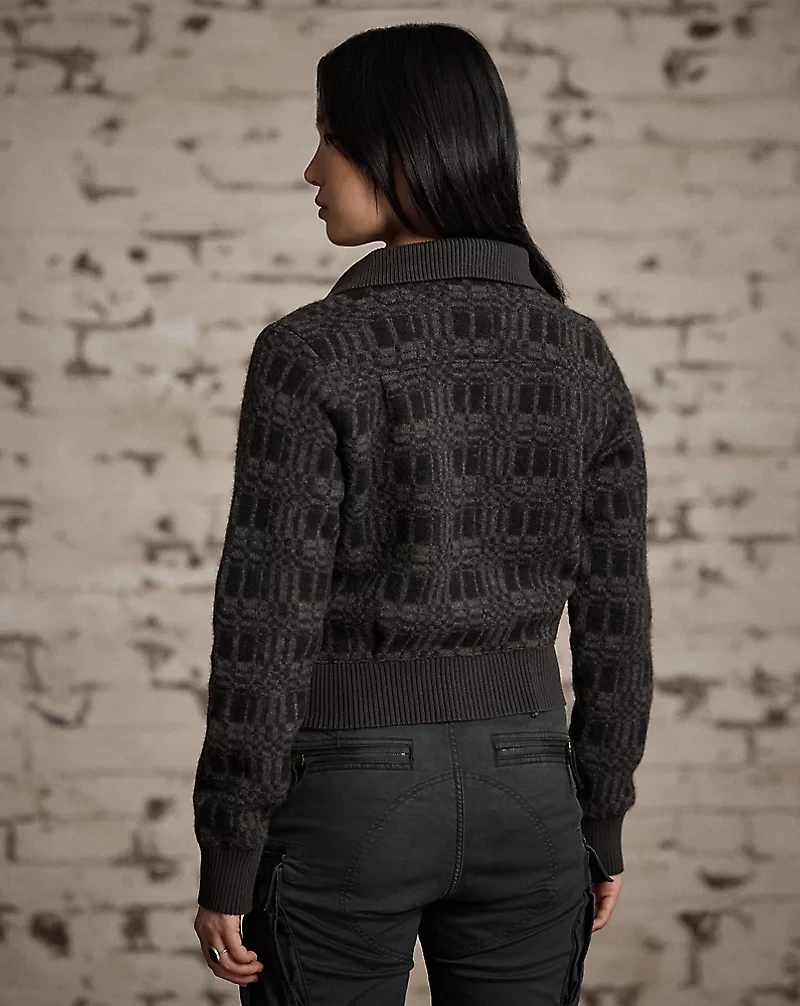 Wool-Blend Jacquard Cardigan