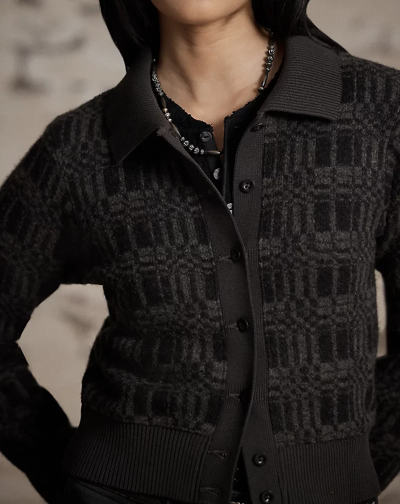 Wool-Blend Jacquard Cardigan