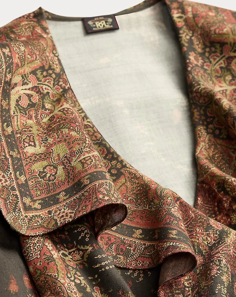 Paisley-Print Wrap Dress