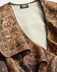 Paisley-Print Wrap Dress