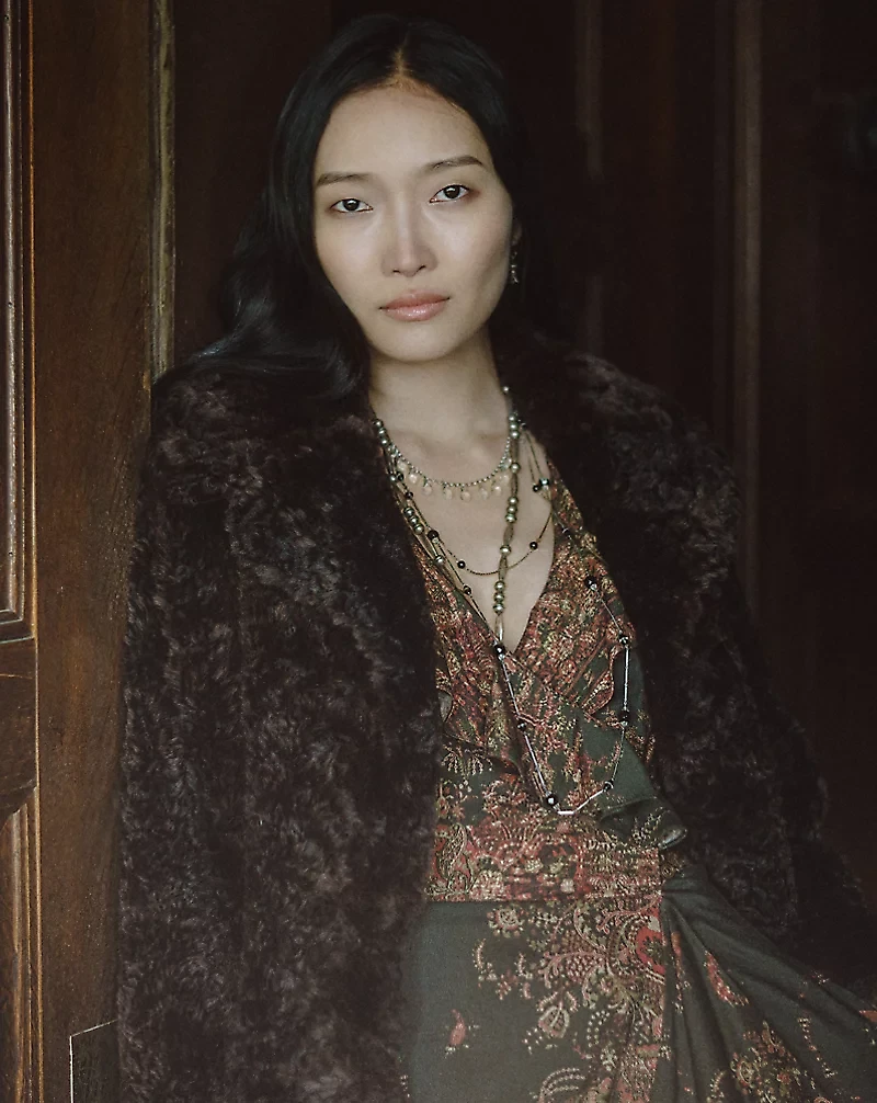 Paisley-Print Wrap Dress