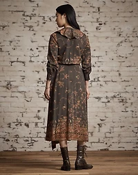 Paisley-Print Wrap Dress