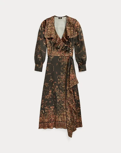 Paisley-Print Wrap Dress