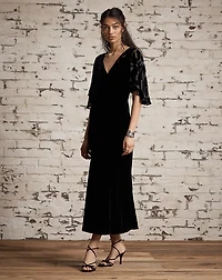 Bias-Cut Velvet Dress