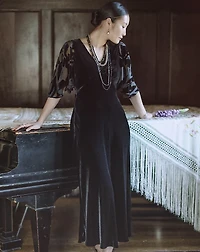 Bias-Cut Velvet Dress