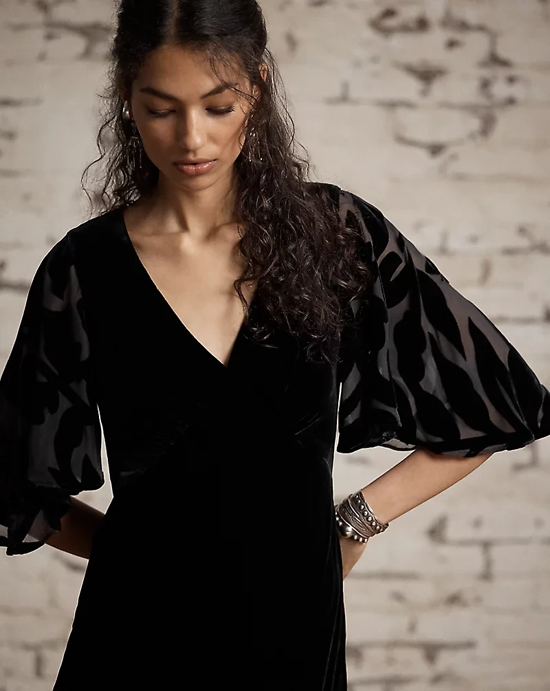 Bias-Cut Velvet Dress
