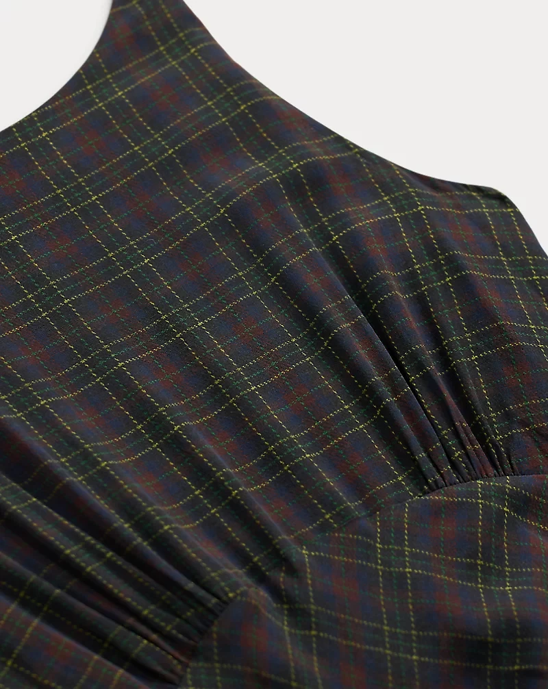 Checked Silk Georgette Dress