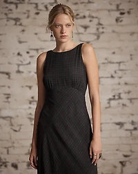 Checked Silk Georgette Dress