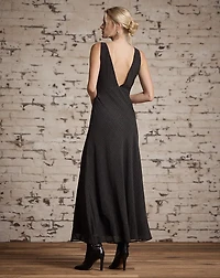 Checked Silk Georgette Dress