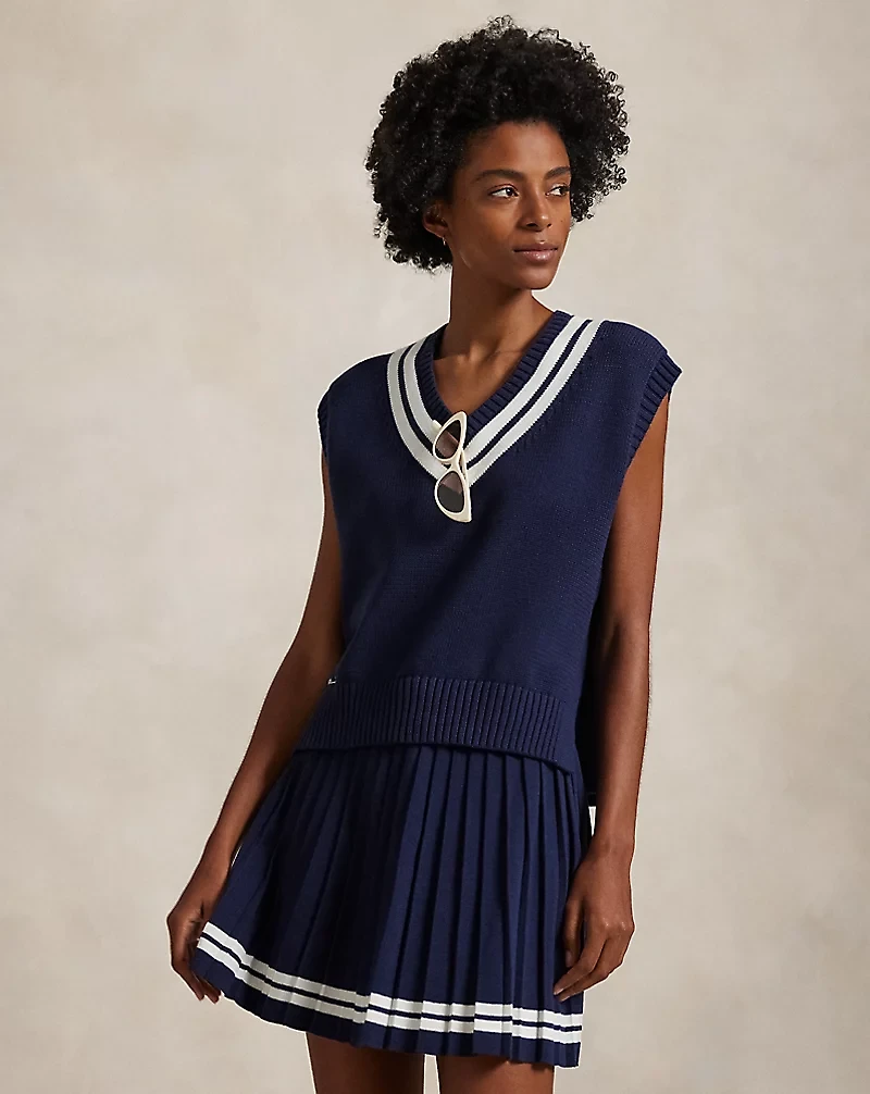 Cotton-Blend Cricket Sweater Vest