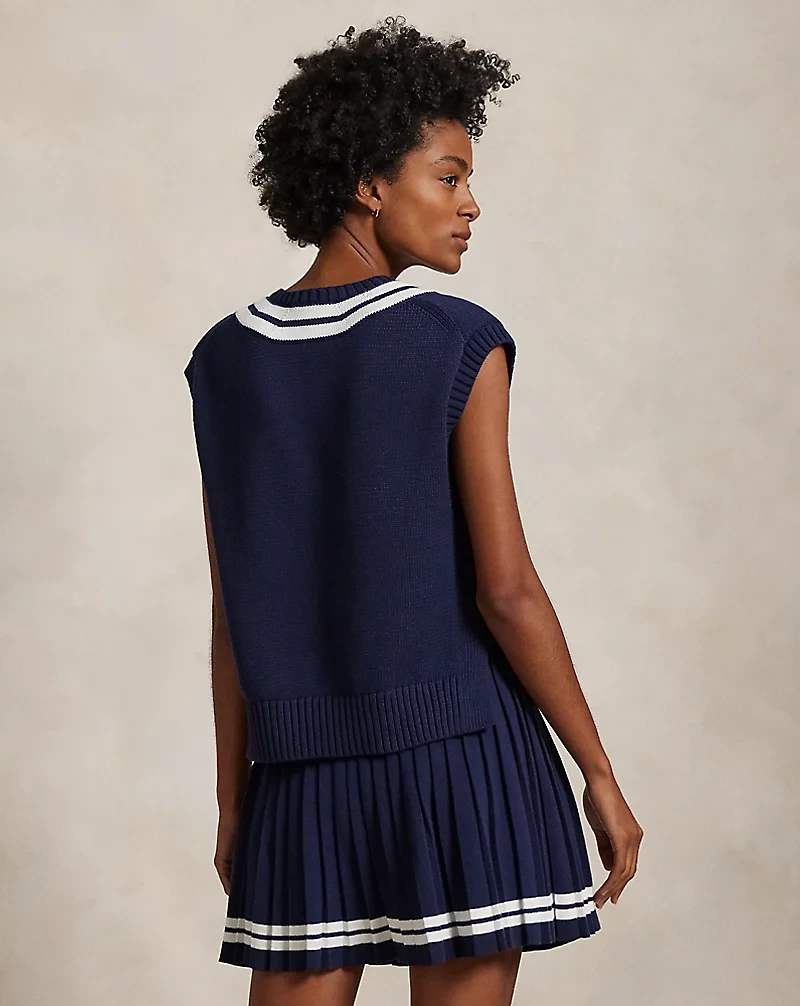 Cotton-Blend Cricket Sweater Vest