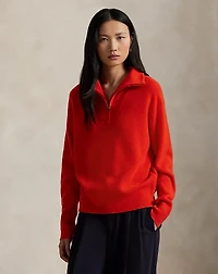 Rib-Knit Cashmere Half-Zip Sweater