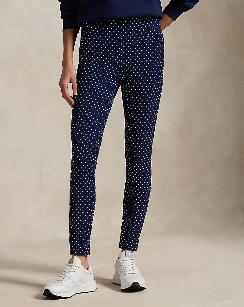 Polka-Dot Stretch Athletic Pant