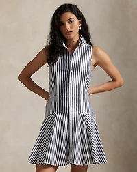 Striped Sleeveless Shirtdress