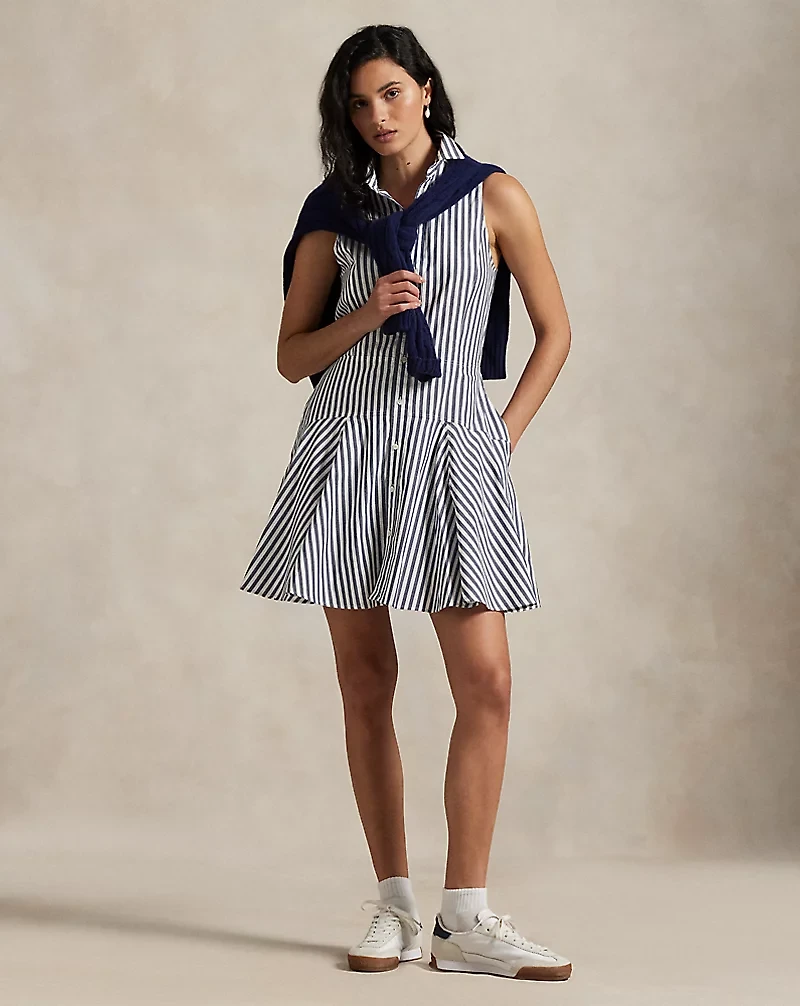 Striped Sleeveless Shirtdress