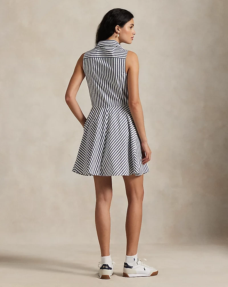Striped Sleeveless Shirtdress