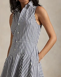 Striped Sleeveless Shirtdress