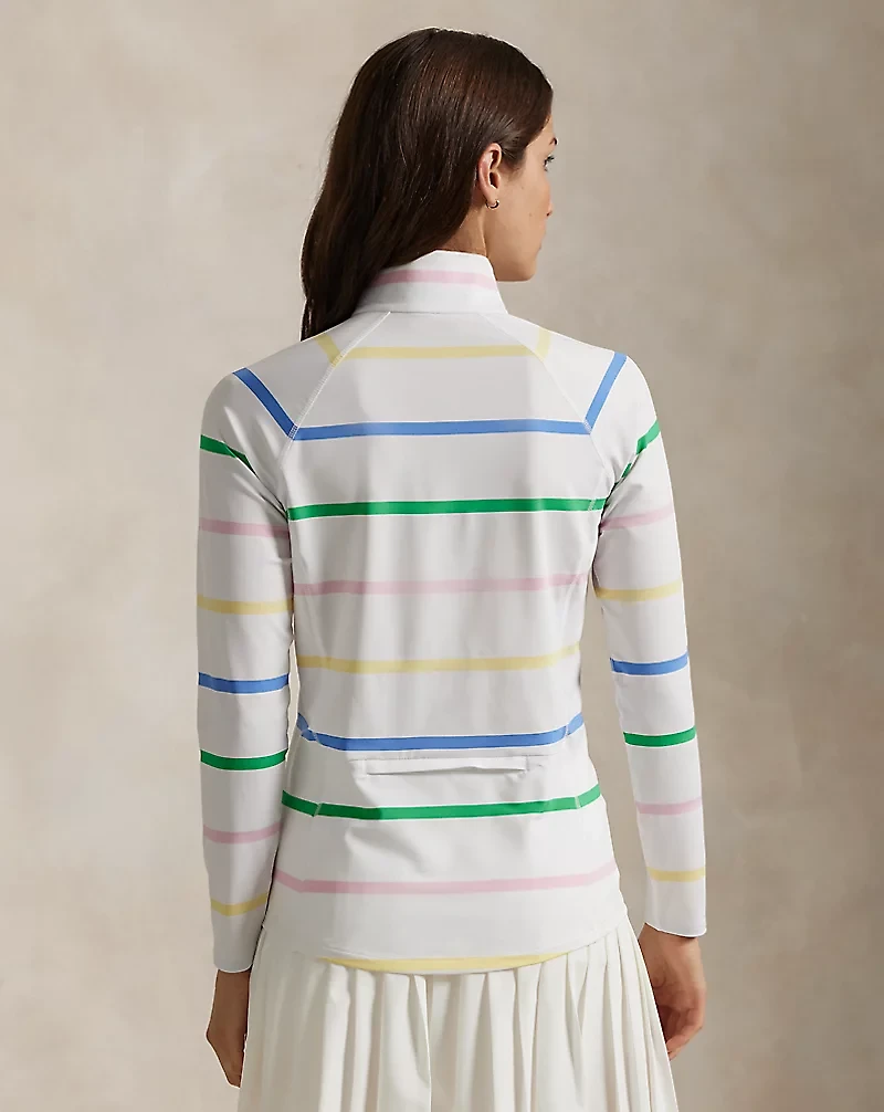 Striped Stretch Jersey Quarter-Zip