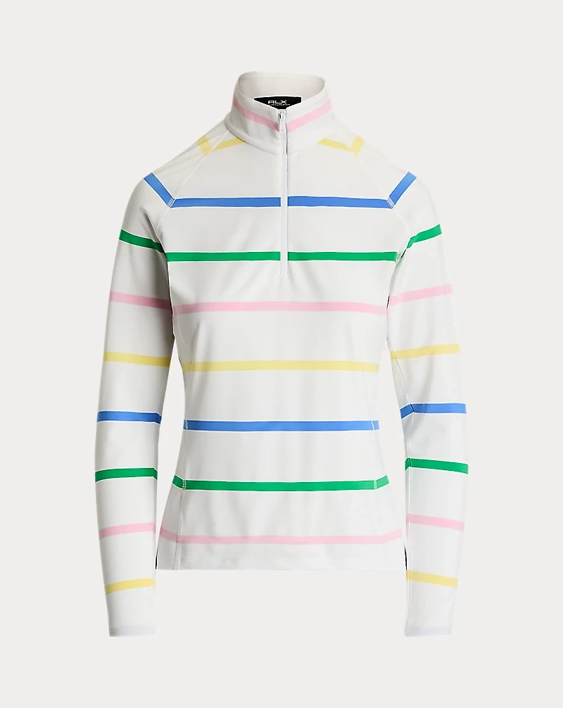 Striped Stretch Jersey Quarter-Zip