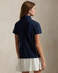 Stretch Jersey Short-Sleeve Quarter-Zip
