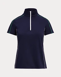 Stretch Jersey Short-Sleeve Quarter-Zip