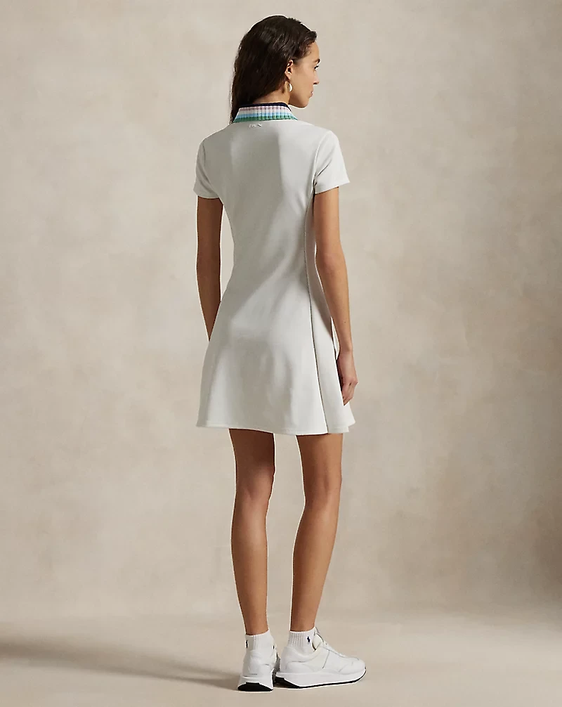 Stretch Piqué Quarter-Zip Polo Dress